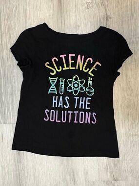 Kids - 3 for $10 - GAP Black Tee with Pastel Rainbow Graphic